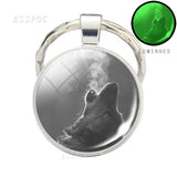 Glow In The Dark Wolf Keychain Luminous Wolf Head Key Chains Howling Wolf Keyring Wolf Jewelry Gifts for Him for Boyfriend