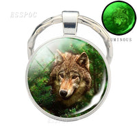 Glow In The Dark Wolf Keychain Luminous Wolf Head Key Chains Howling Wolf Keyring Wolf Jewelry Gifts for Him for Boyfriend