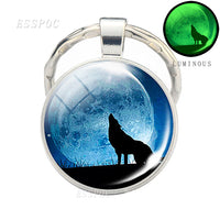 Glow In The Dark Wolf Keychain Luminous Wolf Head Key Chains Howling Wolf Keyring Wolf Jewelry Gifts for Him for Boyfriend