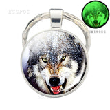 Glow In The Dark Wolf Keychain Luminous Wolf Head Key Chains Howling Wolf Keyring Wolf Jewelry Gifts for Him for Boyfriend