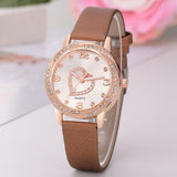 Leather Strap Watch Women Heart Watches Ladies Casual Watch Female Clock