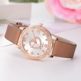 Leather Strap Watch Women Heart Watches Ladies Casual Watch Female Clock