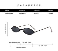 Small Oval Sunglasses Women Female Hip Hop Balck Glasses Sunglass Lady Eyewear