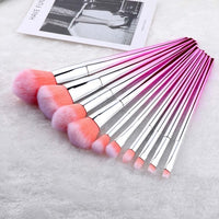 10pcs Professional Makeup Brush Set Colorful Blush Concealer Eye Shadow EyeLiner Makeup Brushes Toolos