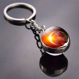 Univers Planet Keychain Galaxy Nebula Space Glass Cabochon Key chain Glass Ball Keyring Solar System Jewelry For Men For Women