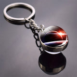 Univers Planet Keychain Galaxy Nebula Space Glass Cabochon Key chain Glass Ball Keyring Solar System Jewelry For Men For Women