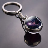 Univers Planet Keychain Galaxy Nebula Space Glass Cabochon Key chain Glass Ball Keyring Solar System Jewelry For Men For Women