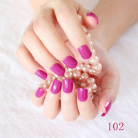 Shine Light Chocolate Color Brown 24 Pcs Sweet Candy Short Purple Red Artificial False Fake Nails Full Wrapped Tips