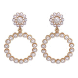 Pearl Drop Earrings for Women Lot Gold Silver Wedding Bridal Dangle Earring