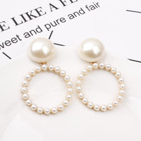 Pearl Drop Earrings for Women Lot Gold Silver Wedding Bridal Dangle Earring