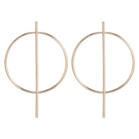 Big Round Drop Earrings for Women Gold Silver Girls Earring