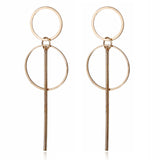 Big Round Drop Earrings for Women Gold Silver Girls Earring