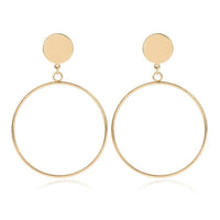 Big Round Drop Earrings for Women Gold Silver Girls Earring