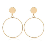 Big Round Drop Earrings for Women Gold Silver Girls Earring