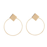 Big Round Drop Earrings for Women Gold Silver Girls Earring