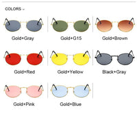 Oval Sunglasses Women Small Black Red Yellow Shades Sun Glasses Female UV400