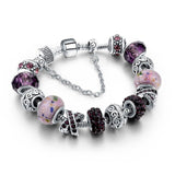 Black Heart Charm Bracelets for Women Crystal Bead Bracelet Jewelry Female Bracelet