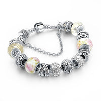 Black Heart Charm Bracelets for Women Crystal Bead Bracelet Jewelry Female Bracelet