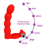 Double Penetration Anal Bead Plug Vibrator Cock Vibrator Ring Strapon Dildo for Men Couple Prostate Massager