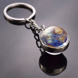 Galaxy Keychain Solar System Planet Picture Glass Ball Key Chain Galaxy Moon Pendant Keyring Universe Gifts for Men for Women