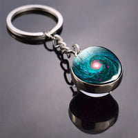 Galaxy Keychain Solar System Planet Picture Glass Ball Key Chain Galaxy Moon Pendant Keyring Universe Gifts for Men for Women