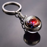 Galaxy Keychain Solar System Planet Picture Glass Ball Key Chain Galaxy Moon Pendant Keyring Universe Gifts for Men for Women