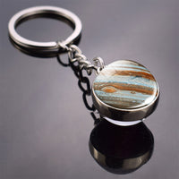 Galaxy Keychain Solar System Planet Picture Glass Ball Key Chain Galaxy Moon Pendant Keyring Universe Gifts for Men for Women