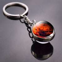 Galaxy Keychain Solar System Planet Picture Glass Ball Key Chain Galaxy Moon Pendant Keyring Universe Gifts for Men for Women