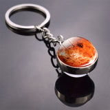 Galaxy Keychain Solar System Planet Picture Glass Ball Key Chain Galaxy Moon Pendant Keyring Universe Gifts for Men for Women