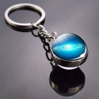 Galaxy Keychain Solar System Planet Picture Glass Ball Key Chain Galaxy Moon Pendant Keyring Universe Gifts for Men for Women