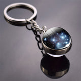 Galaxy Keychain Solar System Planet Picture Glass Ball Key Chain Galaxy Moon Pendant Keyring Universe Gifts for Men for Women