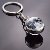 Galaxy Keychain Solar System Planet Picture Glass Ball Key Chain Galaxy Moon Pendant Keyring Universe Gifts for Men for Women