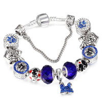 Silver Mickey Minnie Bracelets Bangles for Women Jewelry Crystal Handmade Bracelet Charm Friendship Bracelet