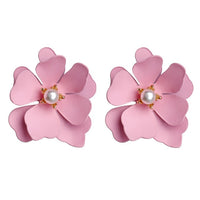 Design Big Double Flower Mixed Earrings for Women Summer Party Wedding Exaggerated Earrings