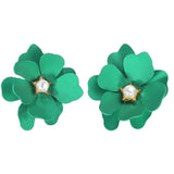 Design Big Double Flower Mixed Earrings for Women Summer Party Wedding Exaggerated Earrings