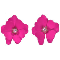 Design Big Double Flower Mixed Earrings for Women Summer Party Wedding Exaggerated Earrings