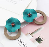 Design Big Double Flower Mixed Earrings for Women Summer Party Wedding Exaggerated Earrings