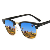 Semi-Rimless Sunglasses Women Men Polarized UV400 Classic Sun Glasses