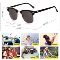 Semi-Rimless Sunglasses Women Men Polarized UV400 Classic Sun Glasses