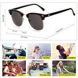 Semi-Rimless Sunglasses Women Men Polarized UV400 Classic Sun Glasses