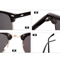 Semi-Rimless Sunglasses Women Men Polarized UV400 Classic Sun Glasses