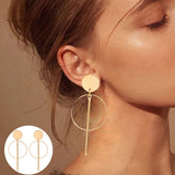 Golden Statement Earrings for Women Big Long Drop Earring Hanging Christmas Gifts