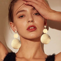 Golden Statement Earrings for Women Big Long Drop Earring Hanging Christmas Gifts