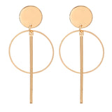 Golden Statement Earrings for Women Big Long Drop Earring Hanging Christmas Gifts