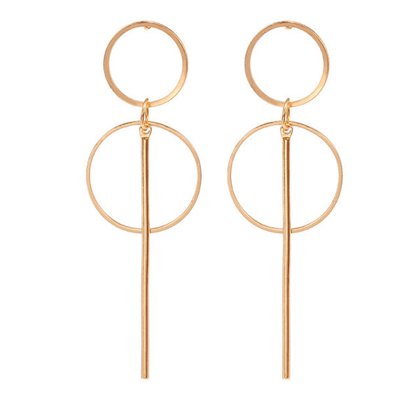 Golden Statement Earrings for Women Big Long Drop Earring Hanging Christmas Gifts