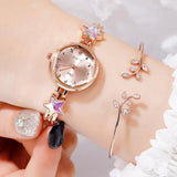 Dress Quartz Watches for Women Rose Starry Star Design Creative Ladies Clock