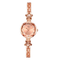 Dress Quartz Watches for Women Rose Starry Star Design Creative Ladies Clock