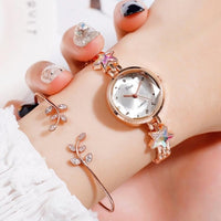 Dress Quartz Watches for Women Rose Starry Star Design Creative Ladies Clock