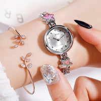 Dress Quartz Watches for Women Rose Starry Star Design Creative Ladies Clock