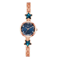 Dress Quartz Watches for Women Rose Starry Star Design Creative Ladies Clock